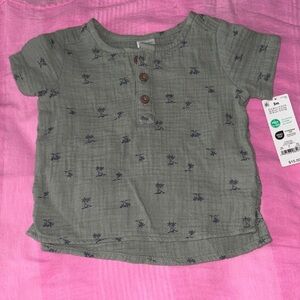 Carter's Olive Palm Print Button Down Shirt
